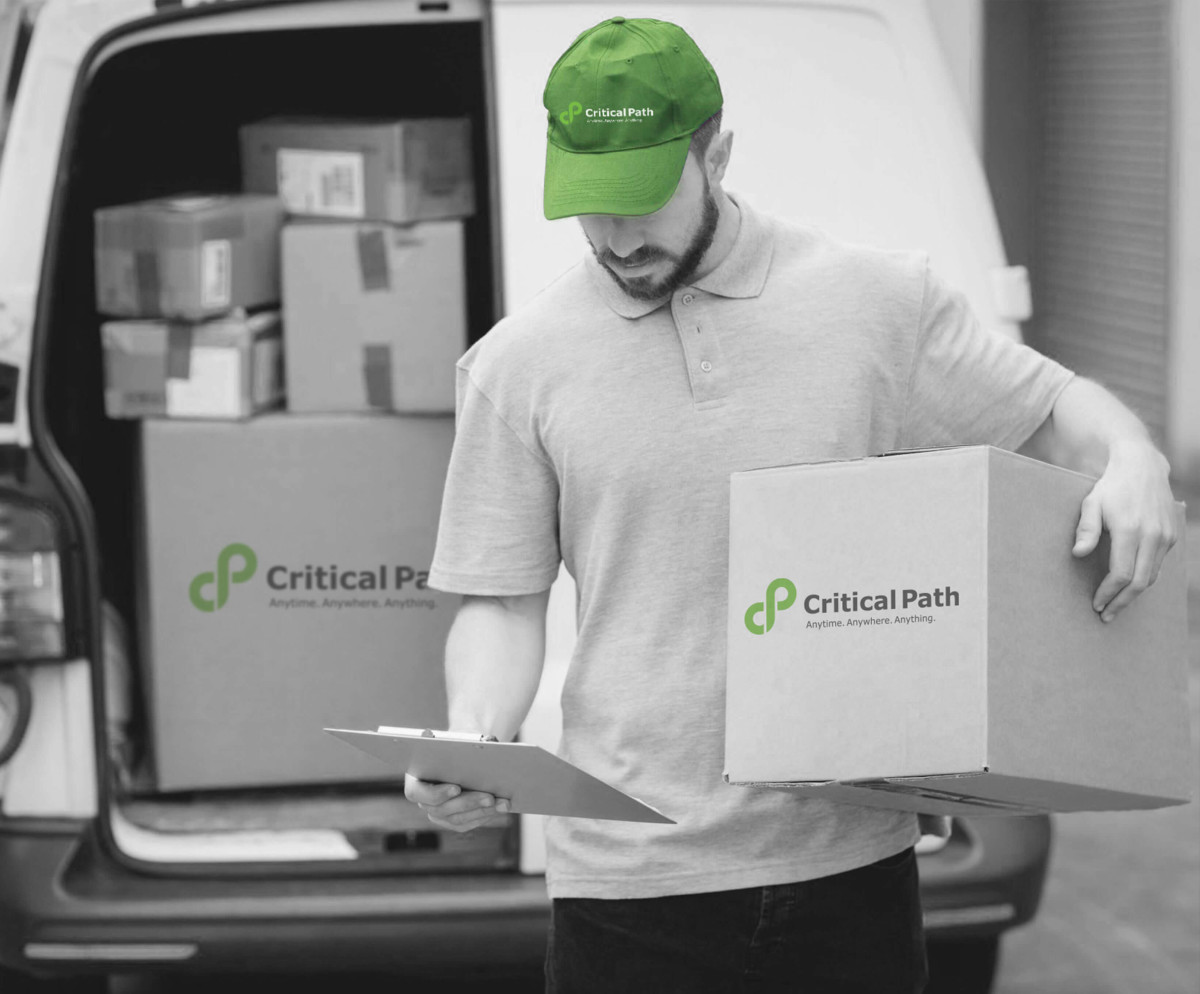 delivery man with package