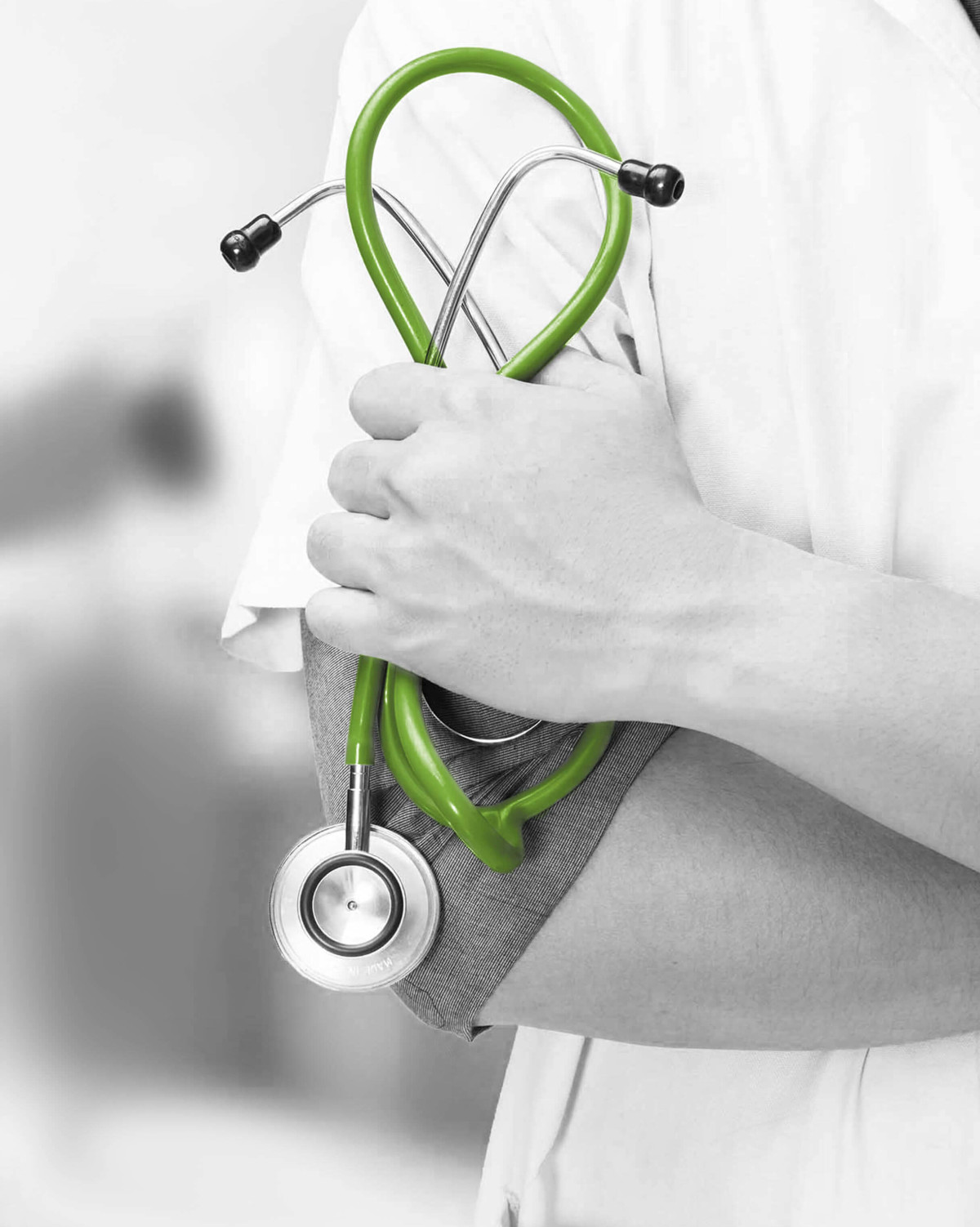 close up image of doctor with stethoscope